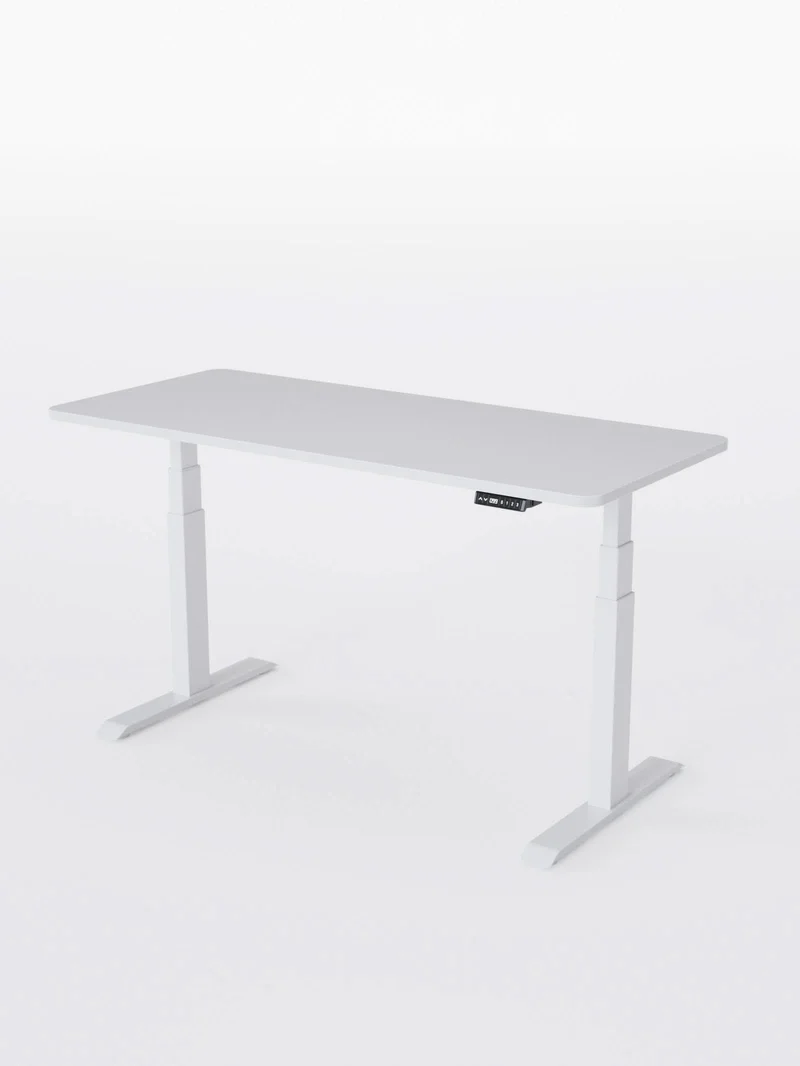 Advanced Go - Plateau Auva | Bureau Assis Debout Électrique, 70 cm, Angles arrondis, Ports USB A & C