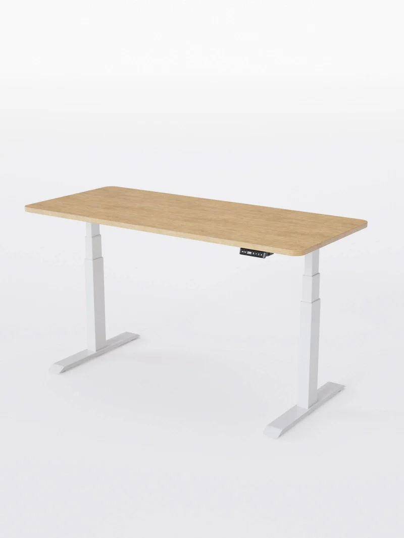 Advanced Go - Plateau Auva | Bureau Assis Debout Électrique, 70 cm, Angles arrondis, Ports USB A & C