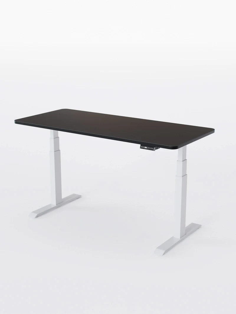 Advanced Go - Plateau Auva | Bureau Assis Debout Électrique, 70 cm, Angles arrondis, Ports USB A & C