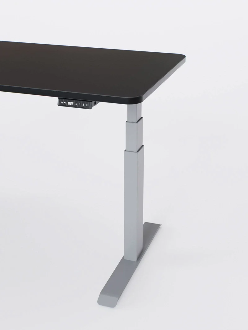 Advanced Go - Plateau Auva | Bureau Assis Debout Électrique, 70 cm, Angles arrondis, Ports USB A & C