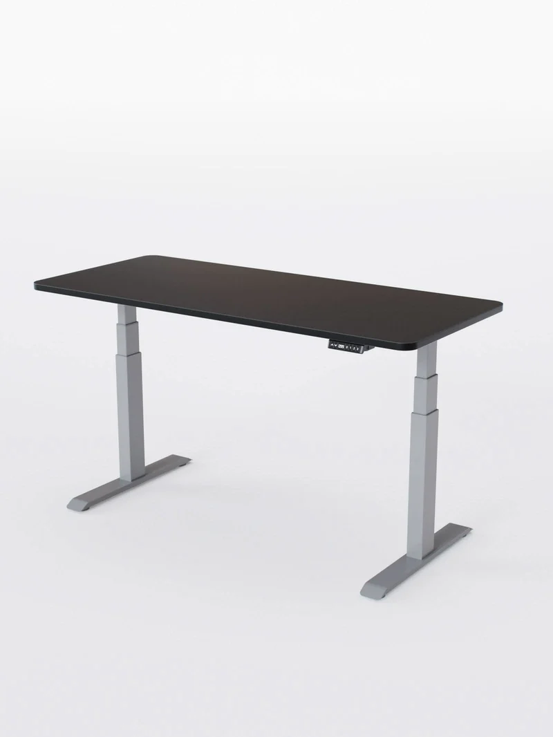 Advanced Go - Plateau Auva | Bureau Assis Debout Électrique, 70 cm, Angles arrondis, Ports USB A & C