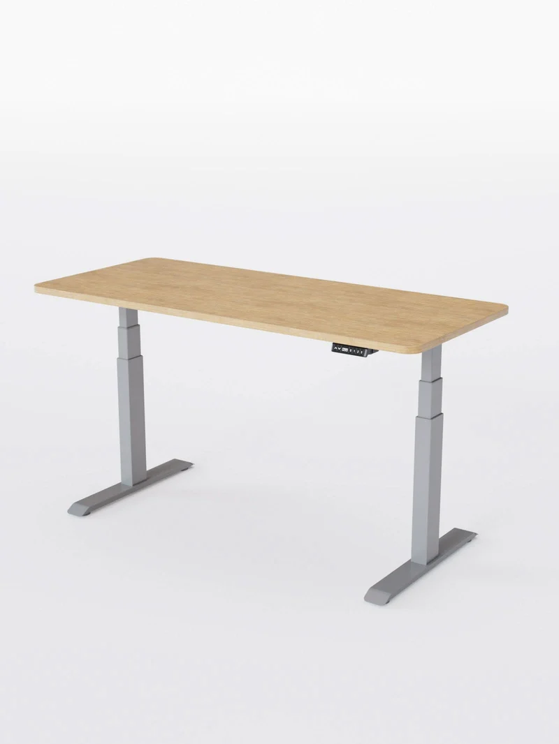 Advanced Go - Plateau Auva | Bureau Assis Debout Électrique, 70 cm, Angles arrondis, Ports USB A & C