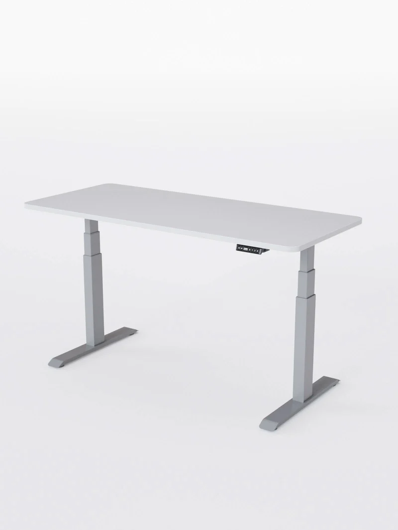 Advanced Go - Plateau Auva | Bureau Assis Debout Électrique, 70 cm, Angles arrondis, Ports USB A & C