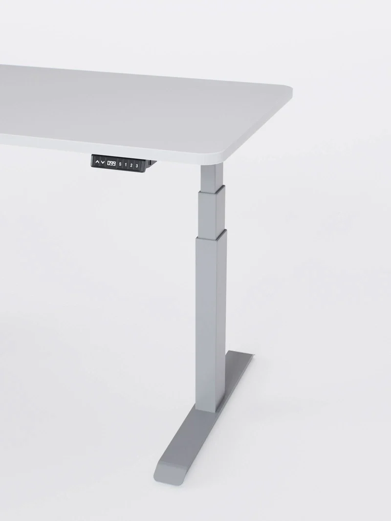Advanced Go - Plateau Auva | Bureau Assis Debout Électrique, 70 cm, Angles arrondis, Ports USB A & C