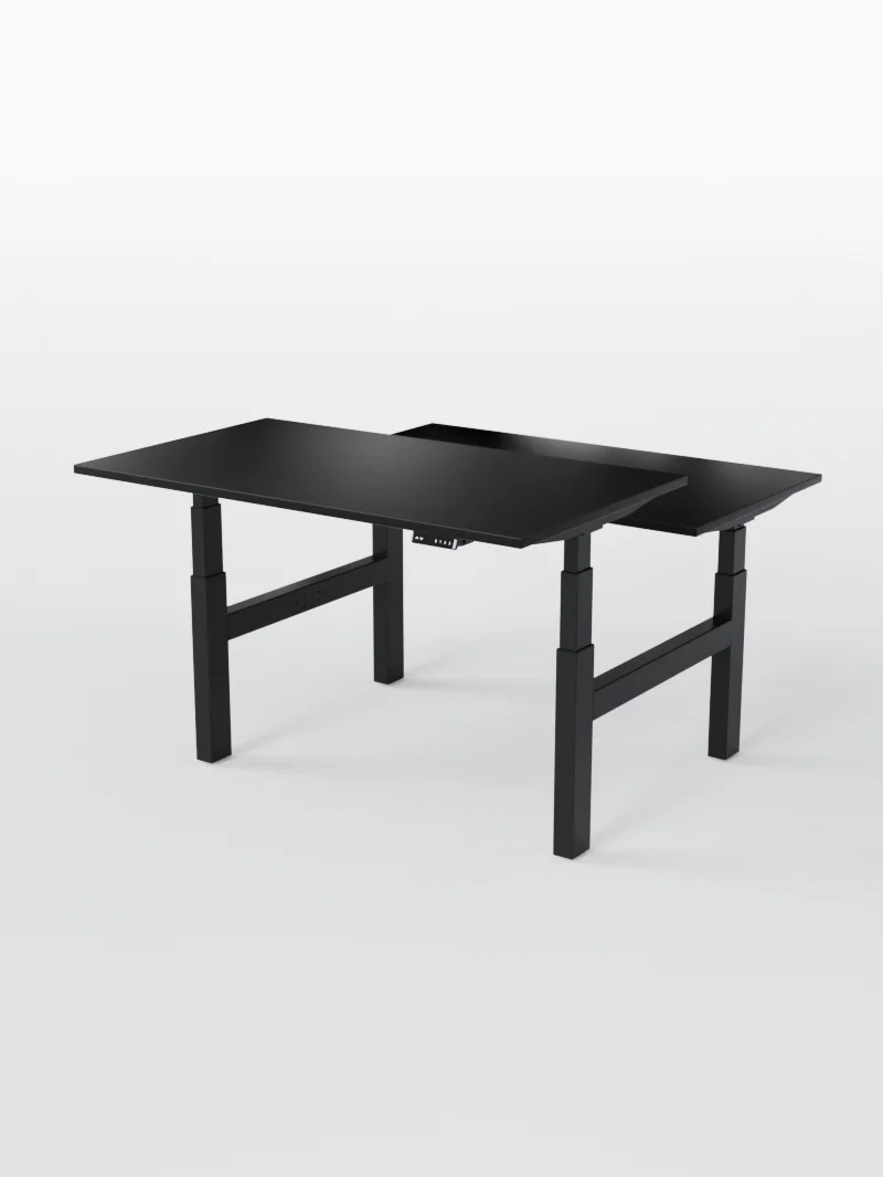 Duo Go - Plateau Essential | Bench Assis Debout Électrique, 2 Postes, Ports USB A & C