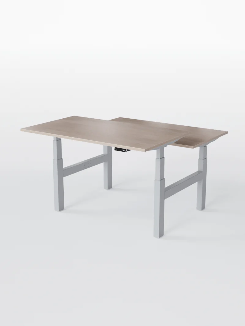 Duo Go - Plateau Essential | Bench Assis Debout Électrique, 2 Postes, Ports USB A & C