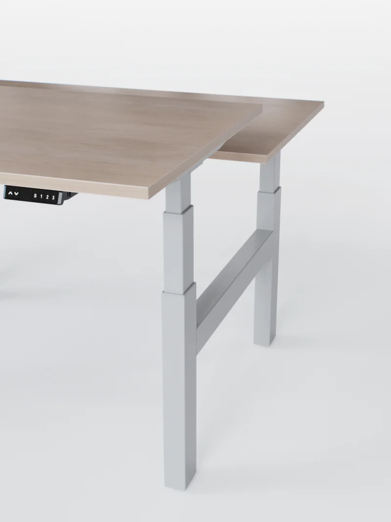 Duo Go - Plateau Essential | Bench Assis Debout Électrique, 2 Postes, Ports USB A & C