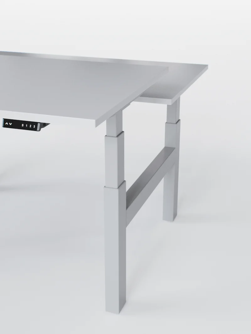 Duo Go - Plateau Essential | Bench Assis Debout Électrique, 2 Postes, Ports USB A & C