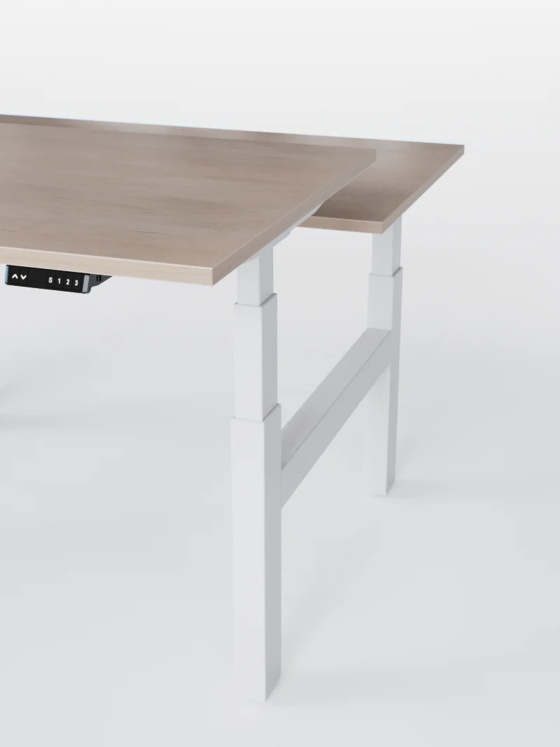 Duo Go - Plateau Essential | Bench Assis Debout Électrique, 2 Postes, Ports USB A & C