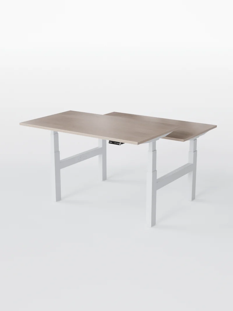 Duo Go - Plateau Essential | Bench Assis Debout Électrique, 2 Postes, Ports USB A & C