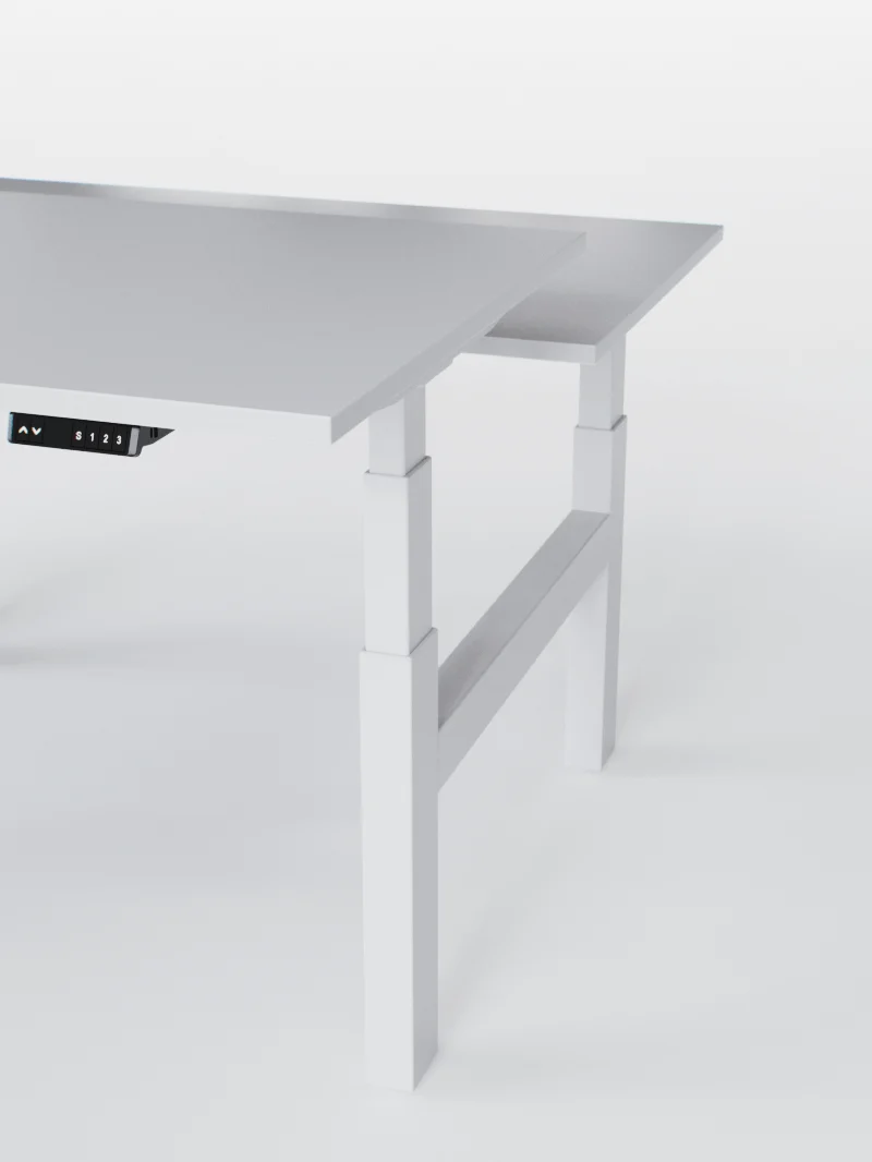 Duo Go - Plateau Essential | Bench Assis Debout Électrique, 2 Postes, Ports USB A & C