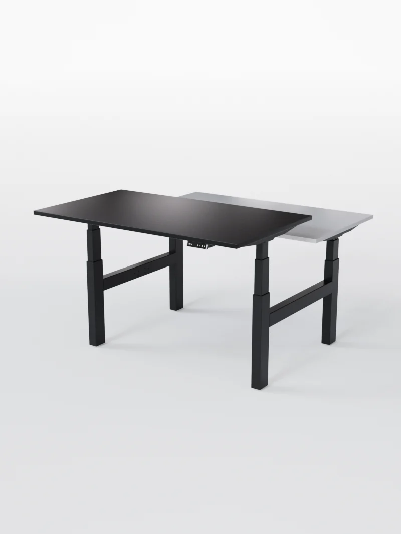 Duo Go | Pieds de Bench Réglable Électrique 2 Postes, Ports USB A & C