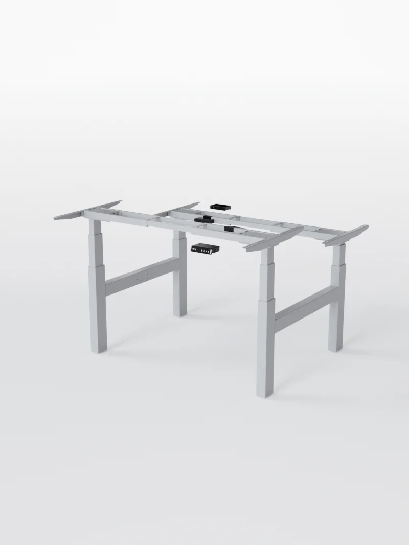 Duo Go | Pieds de Bench Réglable Électrique 2 Postes, Ports USB A & C