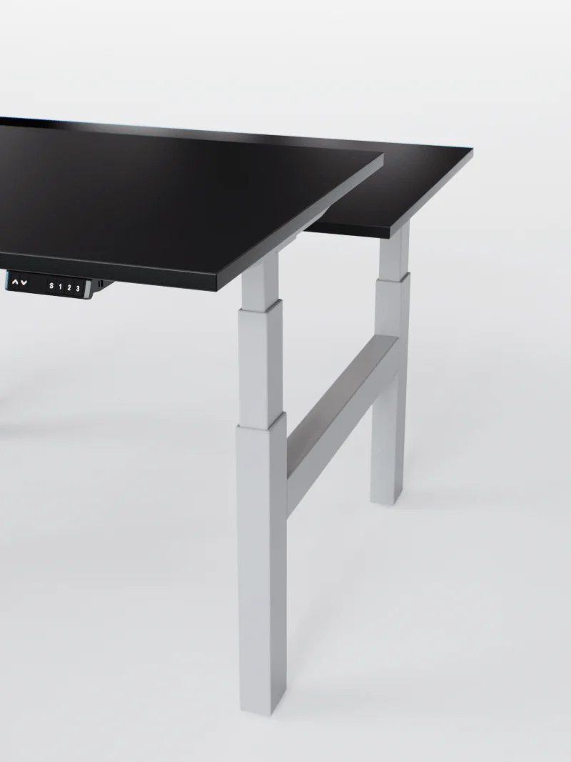 Duo Go | Pieds de Bench Réglable Électrique 2 Postes, Ports USB A & C