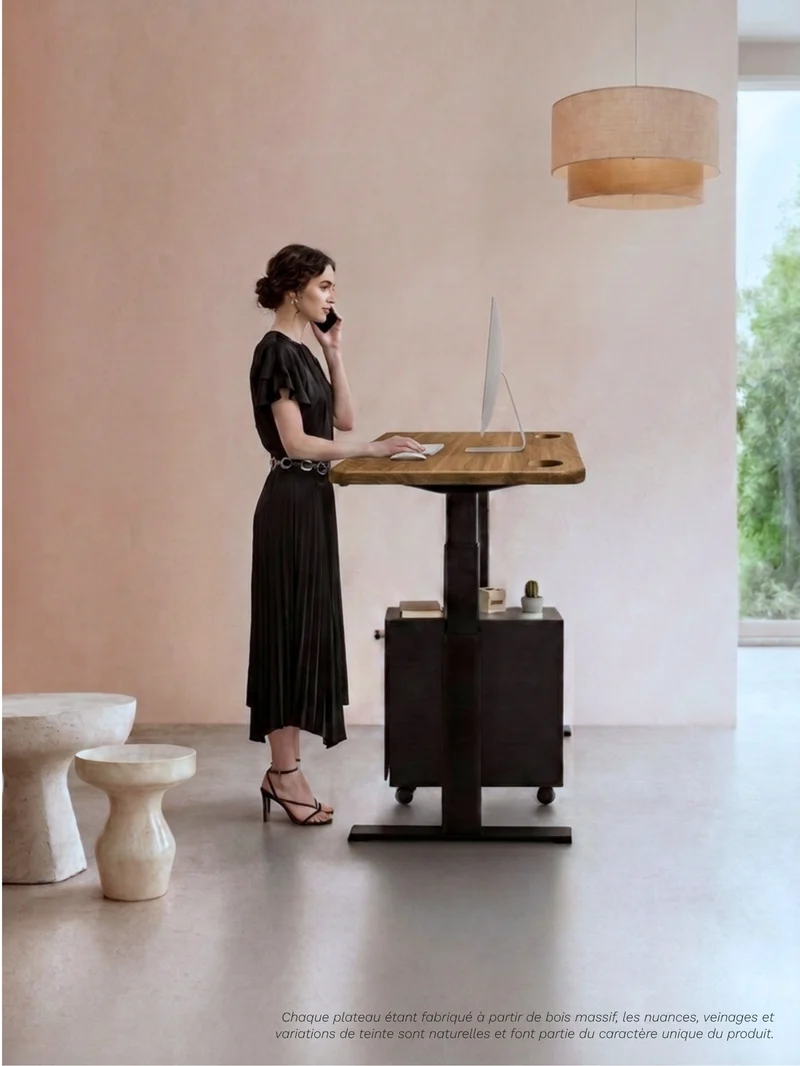 Advanced - Plateau Premium Oak | Bureau Assis Debout Électrique en Chêne Massif
