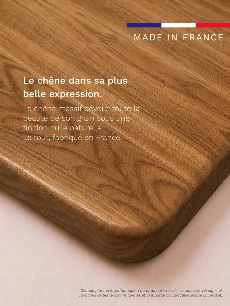 Advanced - Plateau Premium Oak | Bureau Assis Debout Électrique en Chêne Massif
