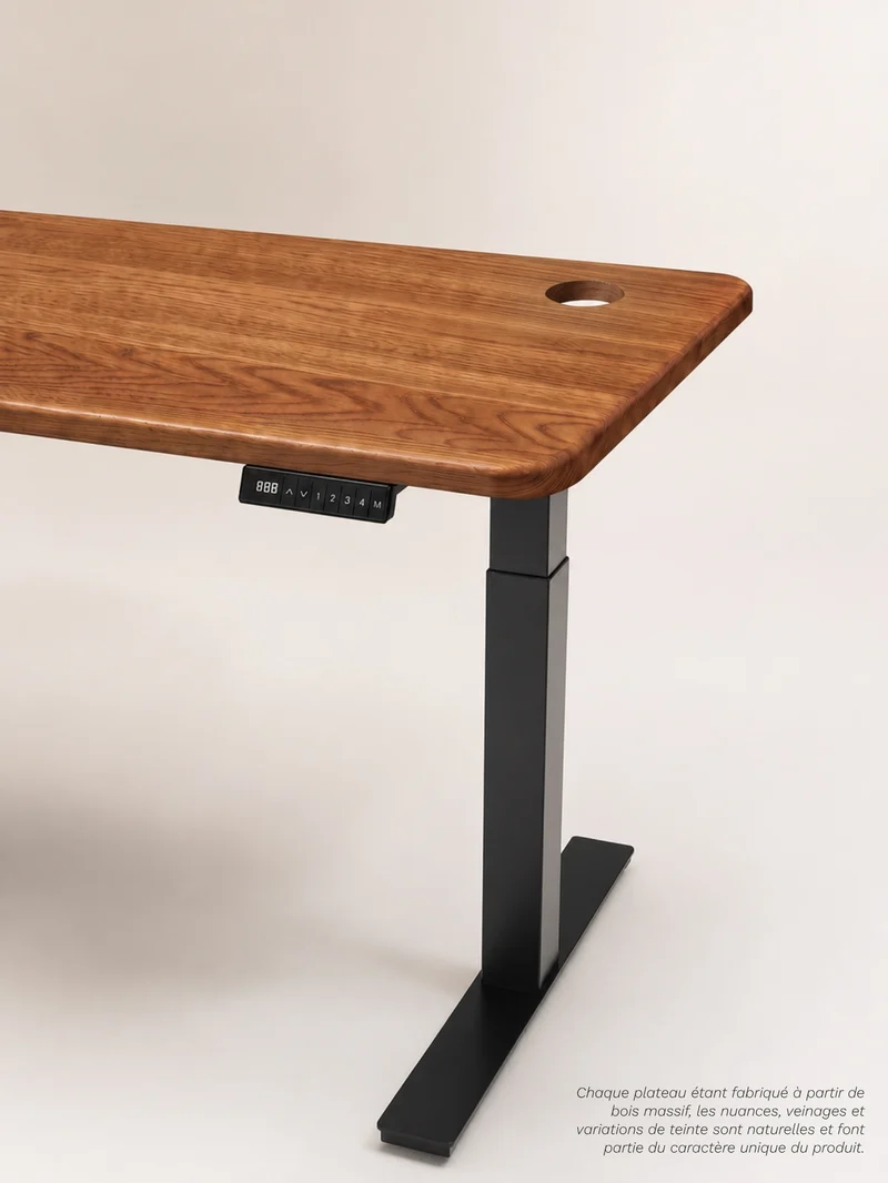 Advanced - Plateau Premium Oak | Bureau Assis Debout Électrique en Chêne Massif