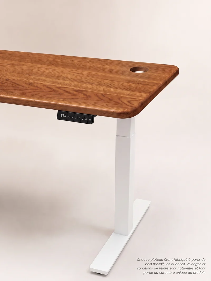 Advanced - Plateau Premium Oak | Bureau Assis Debout Électrique en Chêne Massif