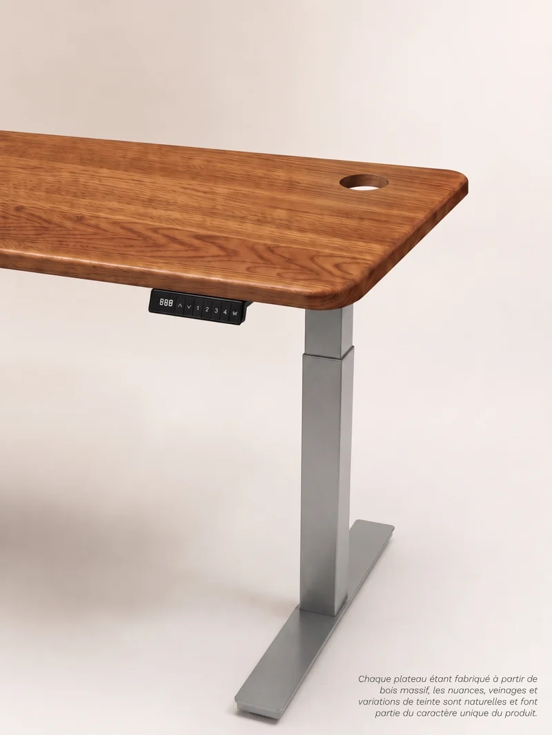 Advanced - Plateau Premium Oak | Bureau Assis Debout Électrique en Chêne Massif