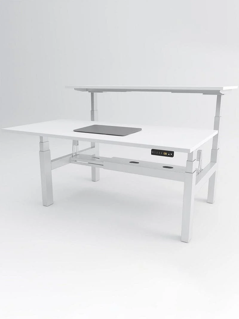 Duo | Bench Assis Debout Électrique, 2 postes