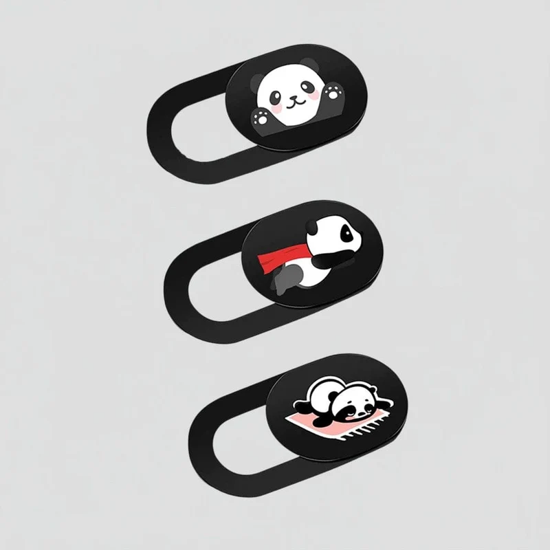Cache Webcam Ultra-Fin Motif Panda pour Ordinateurs et Smartphones