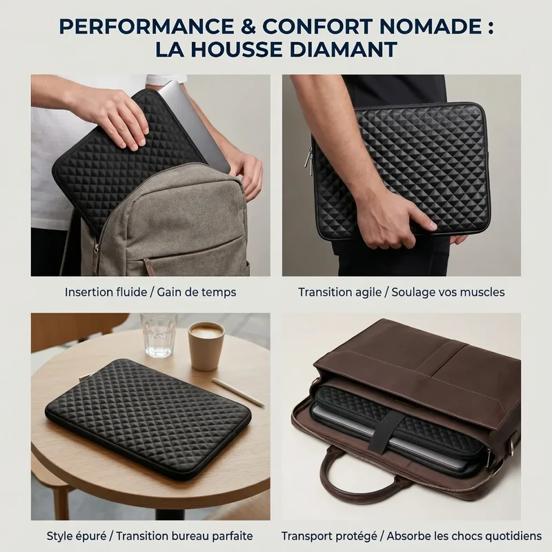 Housse pour ordinateur Diamant - Protection Antichoc & Profil Ultra-Fin