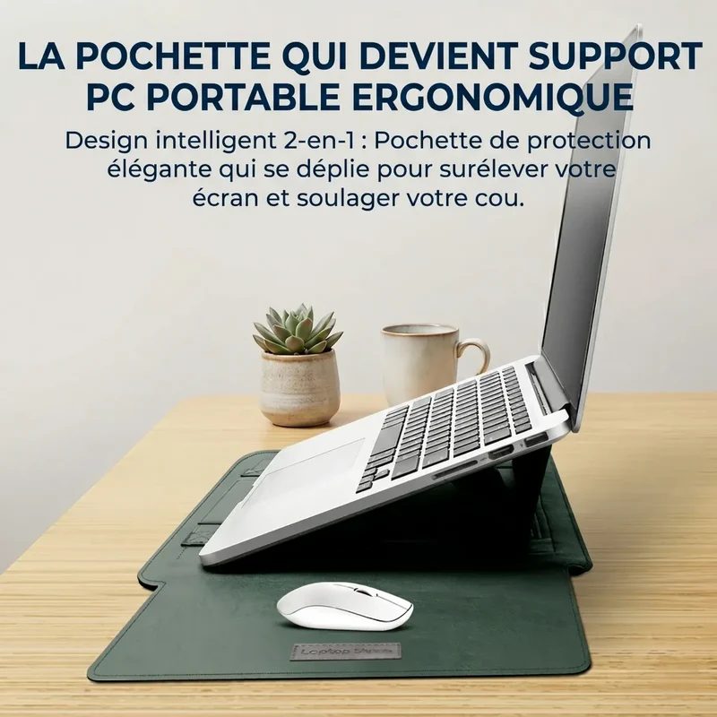 Pochette ordinateur Ergo Stand - Confort Postural & Protection Nomade