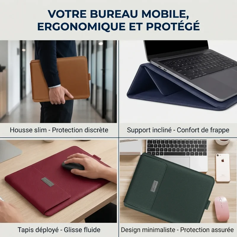 Pochette ordinateur Ergo Stand - Confort Postural & Protection Nomade