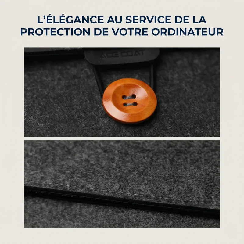 Pochette ordinateur en feutre Ace Coat - Confort Biomécanique & Profil Ultra-Fin