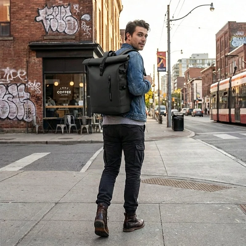 Sac à dos ordinateur homme Crescendo - Confort dorsal et capacité extensible