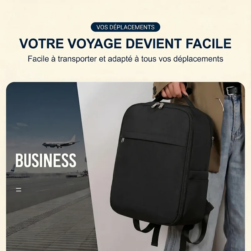 Sac à dos ordinateur homme AeroStream - Confort dorsal & Protection PC