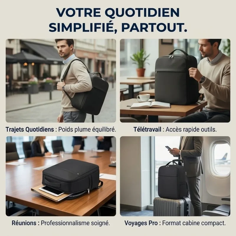 Sac à dos ordinateur homme AeroStream - Confort dorsal & Protection PC