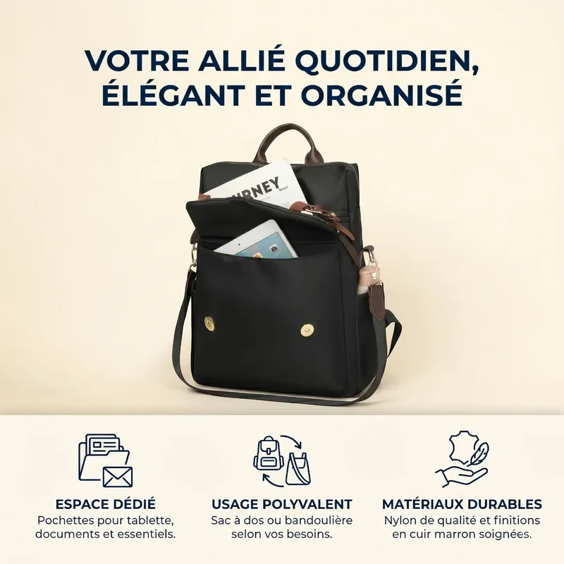 Sac à dos ordinateur femme Sienna 14 pouces - Élégance, Confort & Protection Antichoc