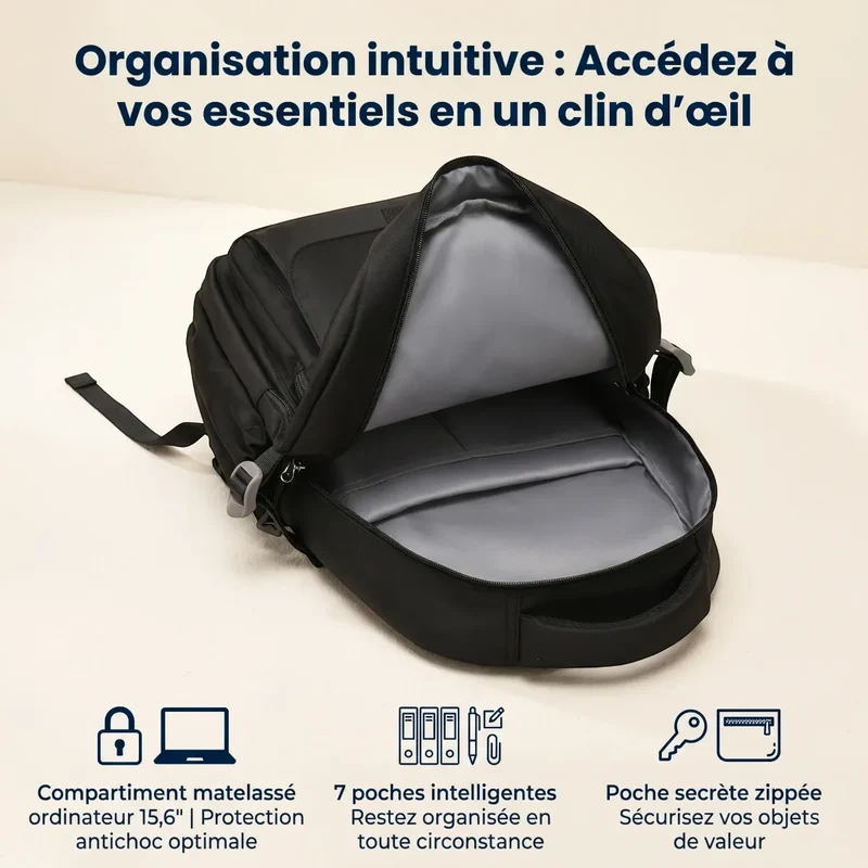 Sac à dos ordinateur femme Sillage 9011 | Élégance mobile & Confort posturale