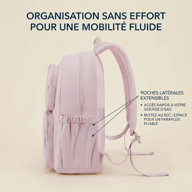 Sac à dos ordinateur femme Nuage - Taslan - Confort & Légèreté