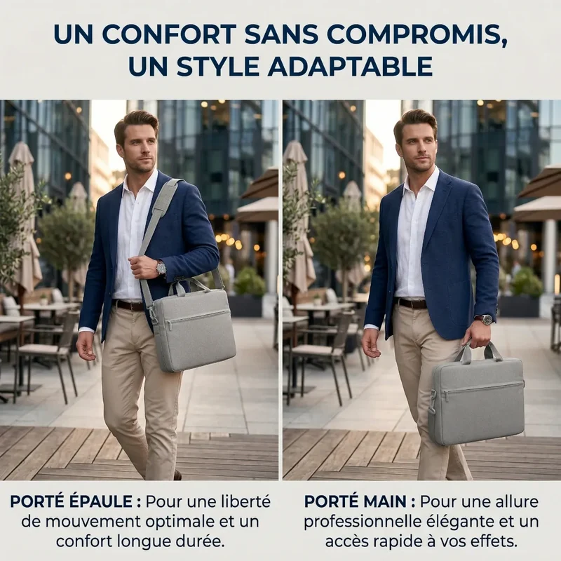 Sacoche Ordinateur Homme AeroStride - Confort Ergonomique & Organisation Nomade