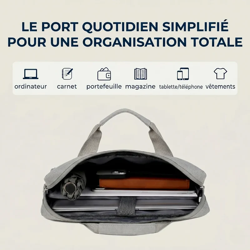Sacoche Ordinateur Homme AeroStride - Confort Ergonomique & Organisation Nomade