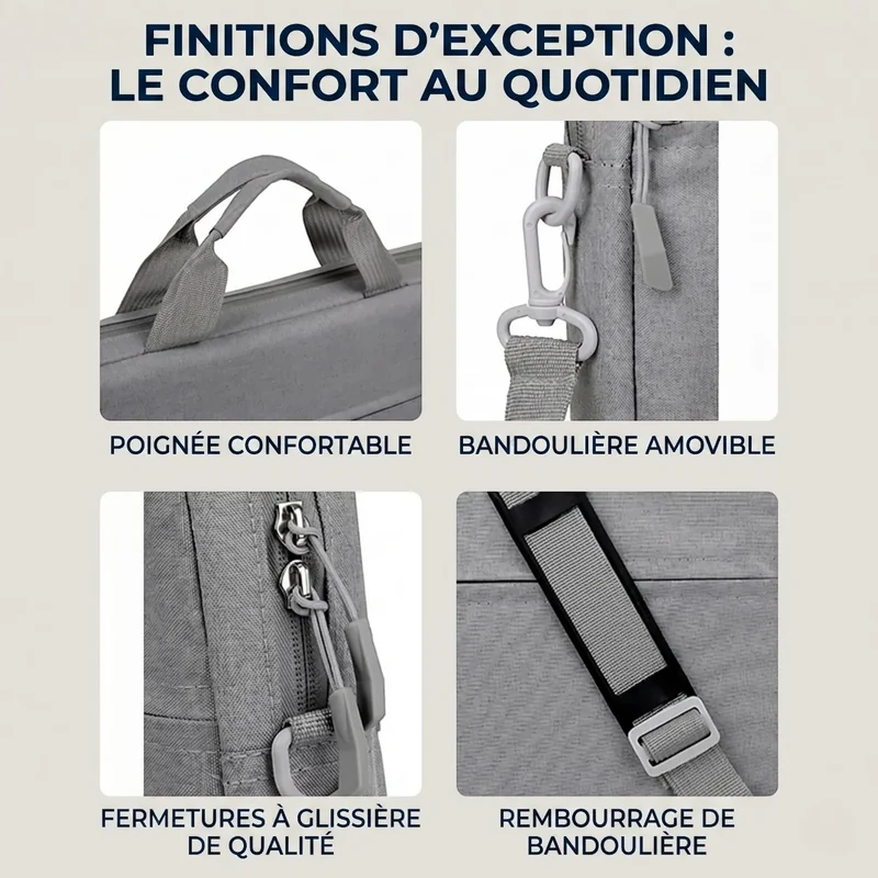 Sacoche Ordinateur Homme AeroStride - Confort Ergonomique & Organisation Nomade