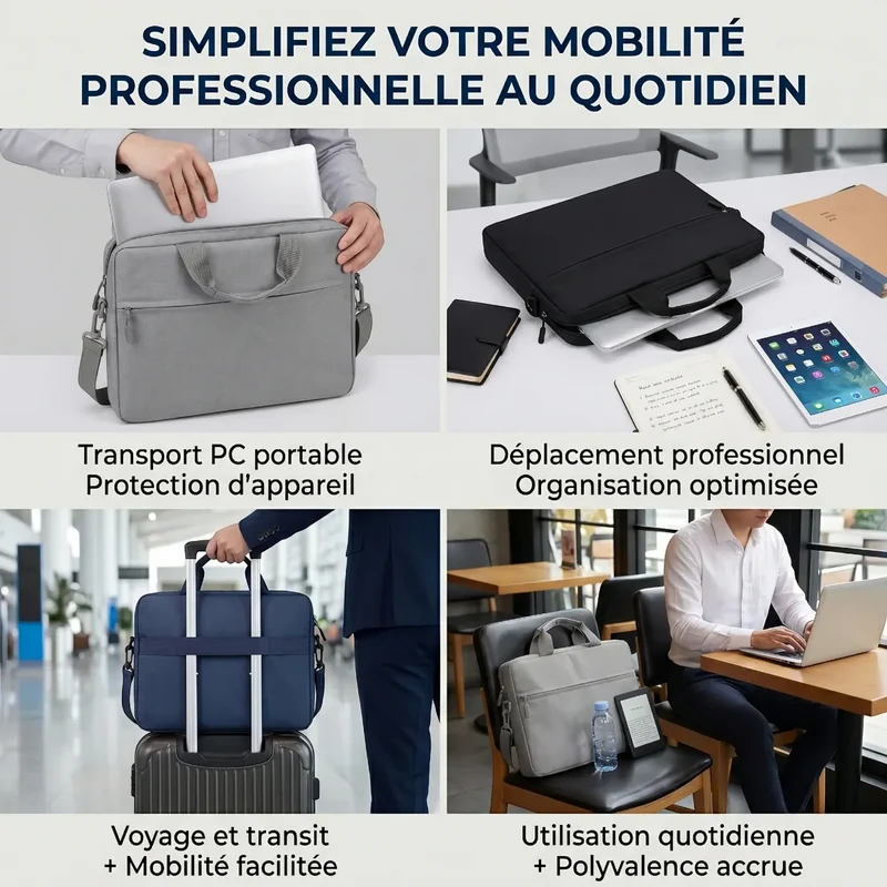 Sacoche Ordinateur Homme AeroStride - Confort Ergonomique & Organisation Nomade