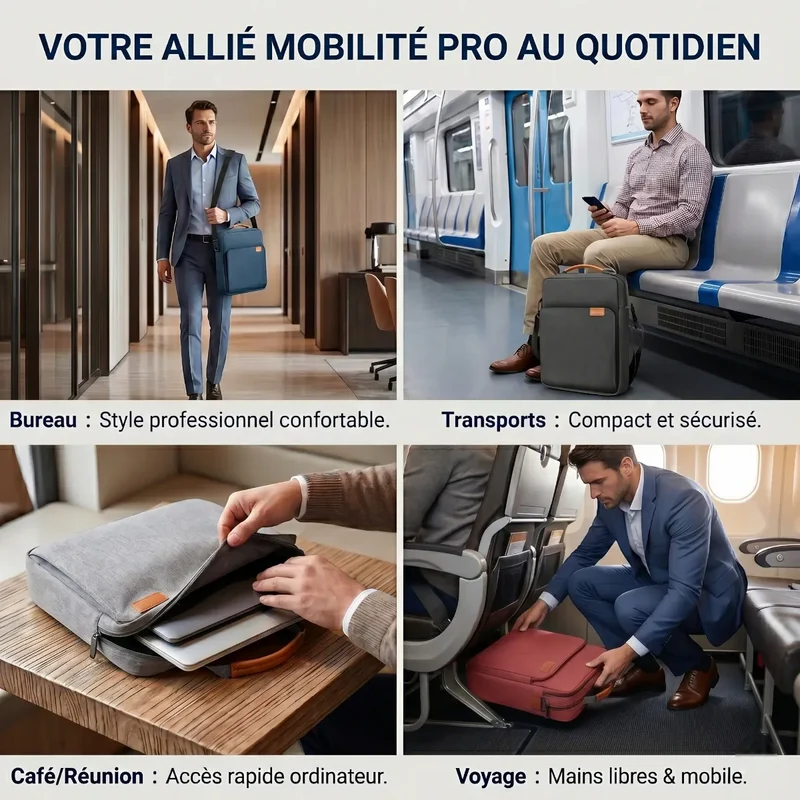 Sacoche Ordinateur Homme Vektor - Allègement Postural & Protection Antichoc