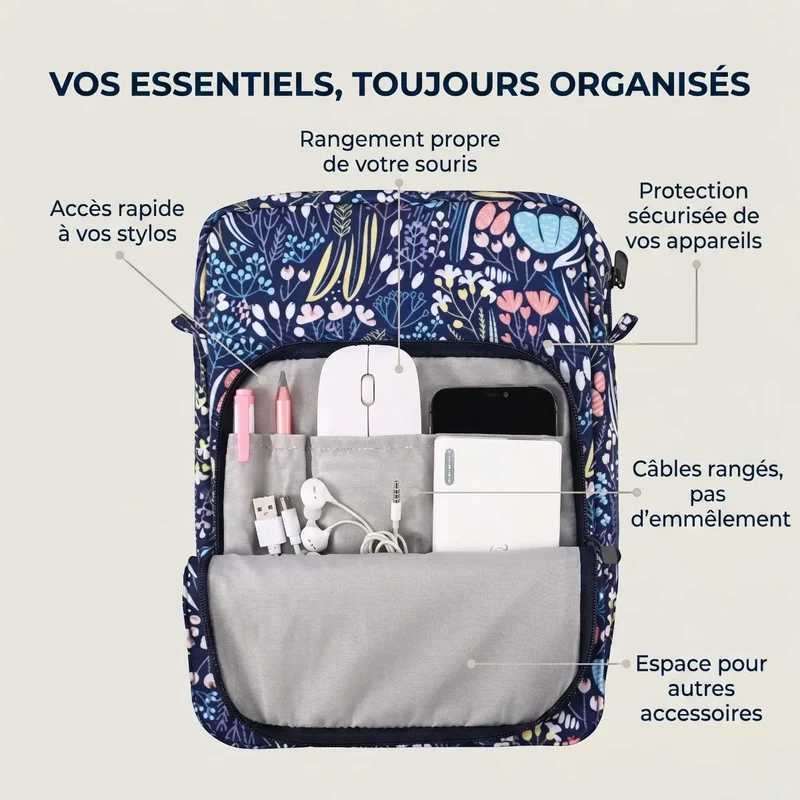 Sacoche ordinateur pour femme Egyal - Ergonomie absolue & Protection antichoc