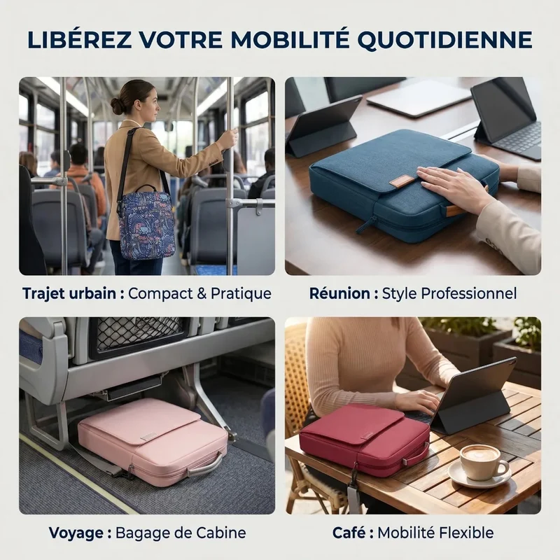 Sacoche ordinateur pour femme Egyal - Ergonomie absolue & Protection antichoc