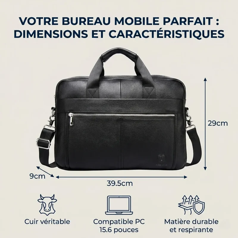 Sacoche Ordinateur Homme L'Intemporel - Allègement de Charge & Style Business