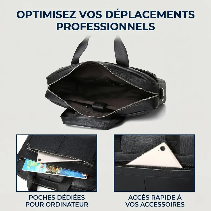 Sacoche Ordinateur Homme L'Intemporel - Allègement de Charge & Style Business