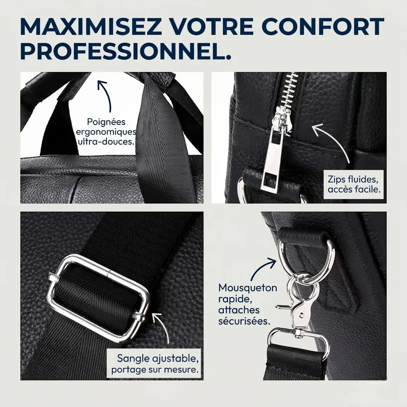 Sacoche Ordinateur Homme L'Intemporel - Allègement de Charge & Style Business