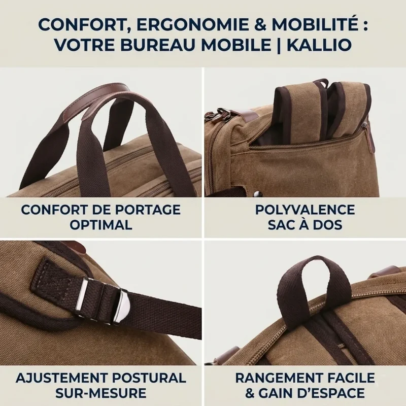 Sacoche Ordinateur Homme Kallio - Ergonomie 3-en-1 & Style Business