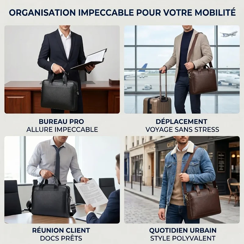 Sacoche Ordinateur Homme L'Exécutif - Soulagement Cervical & Protection Antichoc
