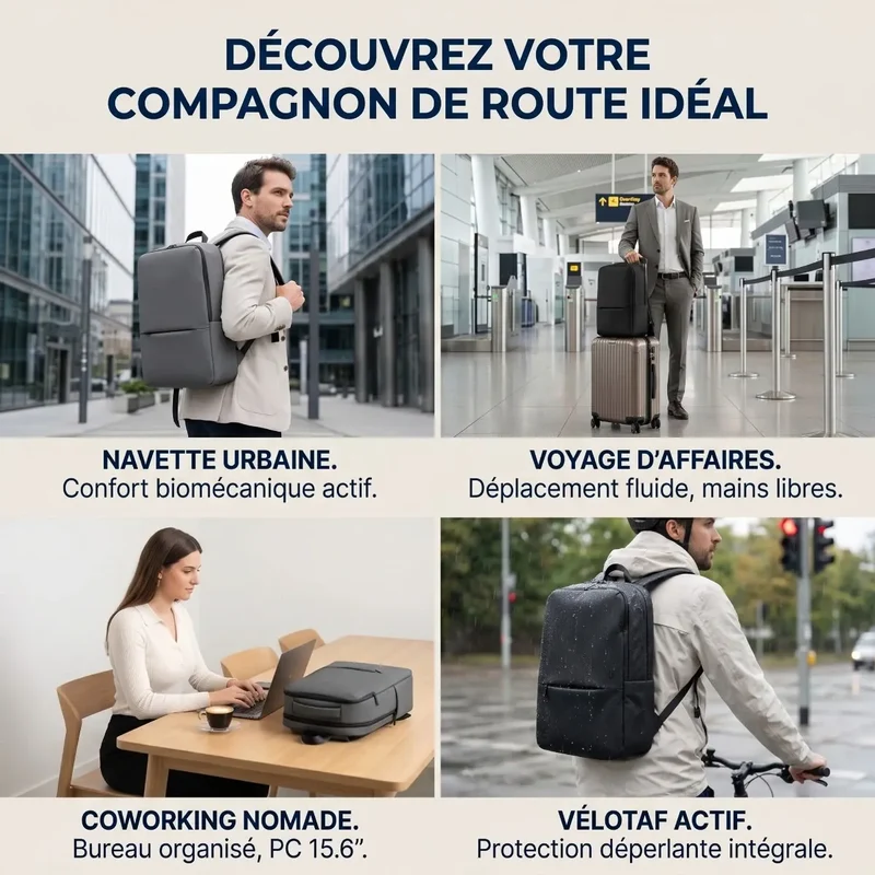 Sac à dos ordinateur homme Classic Business V2 - Confort Ergonomique & Organisation Absolue