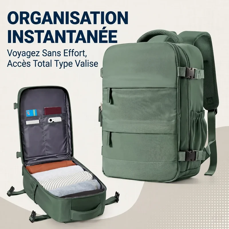 Sac à dos ordinateur homme Nomad Pro 40 - Confort biomécanique & Organisation cabine