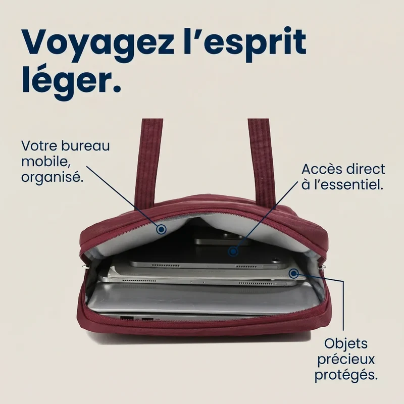 Sacoche ordinateur pour femme Chrono - Confort Absolu & Organisation Nomade